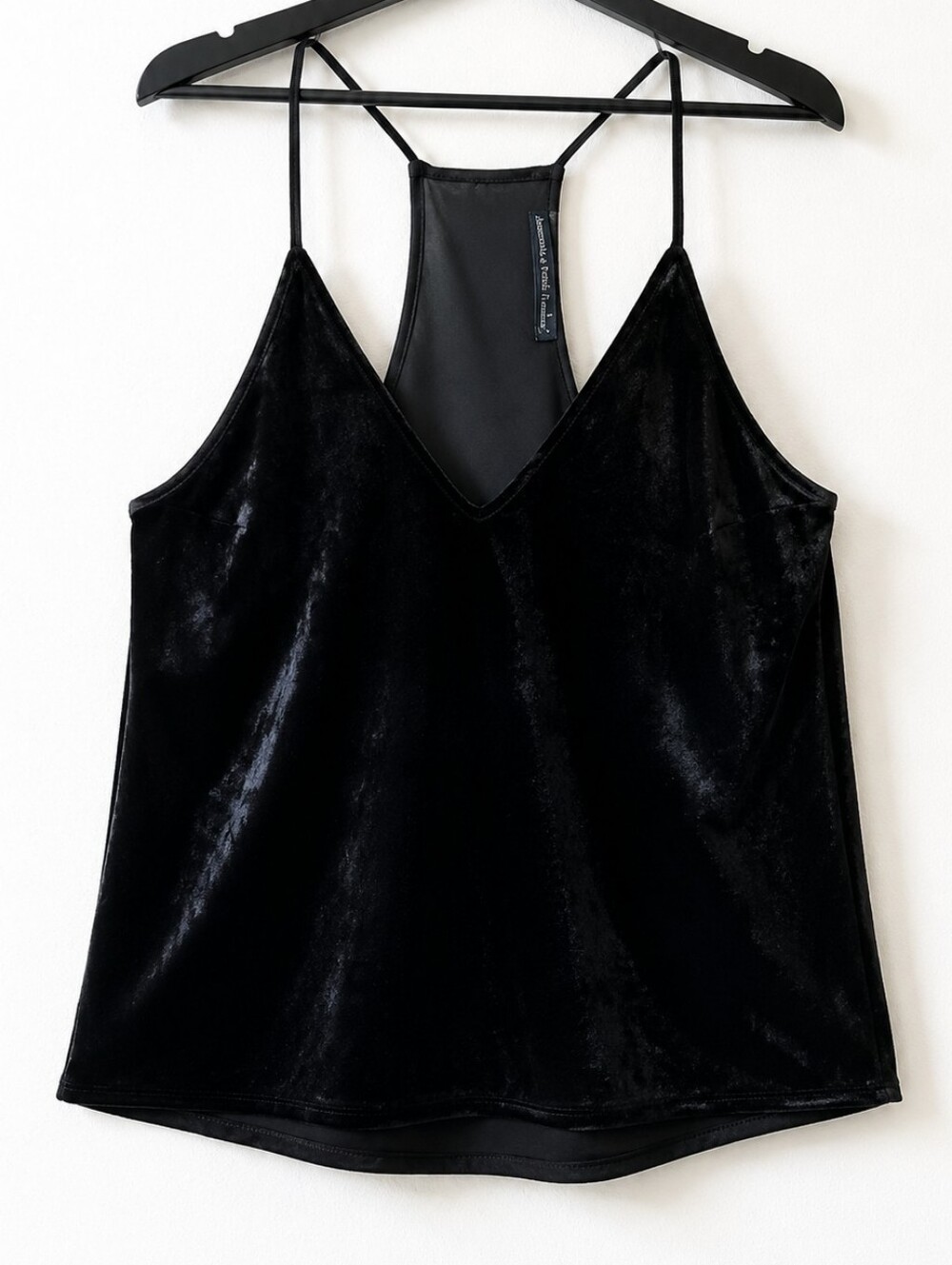 Abercrombie & Fitch Black Velvet Cami Y2K Racerback Tank Goth Grunge Small
